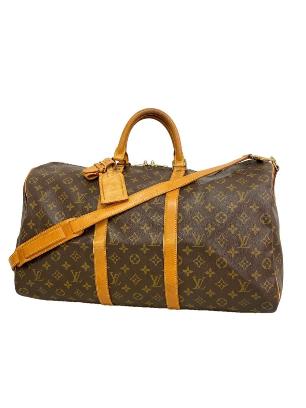 Louis Vuitton Boston Bag Monogram Keepall Bandouliere 50 Brown